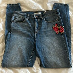 Spy black Jeans with Rose